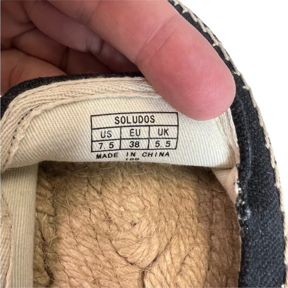 SOLUDO Champange Espadrille (Black) size 7.5 Very Gently Worn - Picture 7 of 7